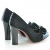 Pantofi eleganti dama 1226 lac negru+negru antilopa