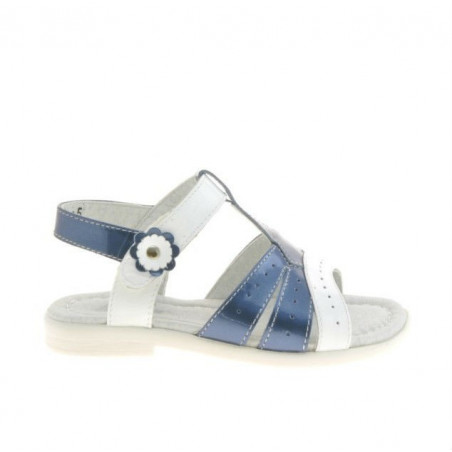 Sandale copii mici 18c lac indigo+alb