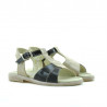 Sandale copii mici 40c lac bej+negru