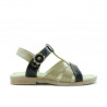 Sandale copii mici 18c lac bej+negru