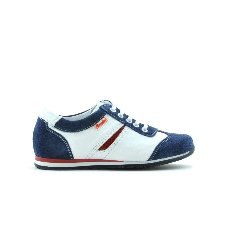 Pantofi copii 136 indigo velur+alb