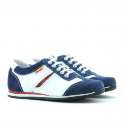 Pantofi copii 136 indigo velur+alb