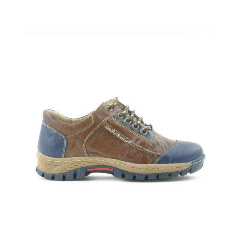 Pantofi copii 137 indigo+maro