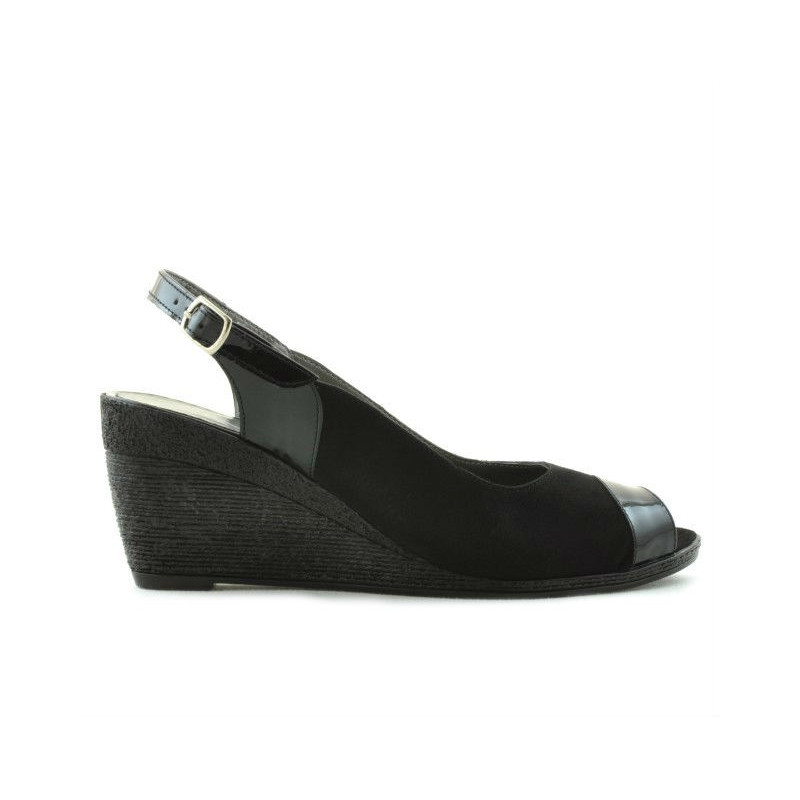 Sandale dama 5019 lac negru combinat