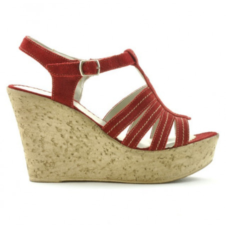 Sandale dama 598 rosu velur