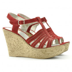 Sandale dama 598 rosu velur
