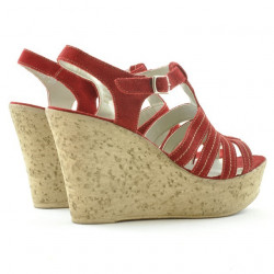 Sandale dama 598 rosu velur