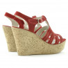 Sandale dama 598 rosu velur