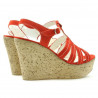 Sandale dama 598 rosu corai velur