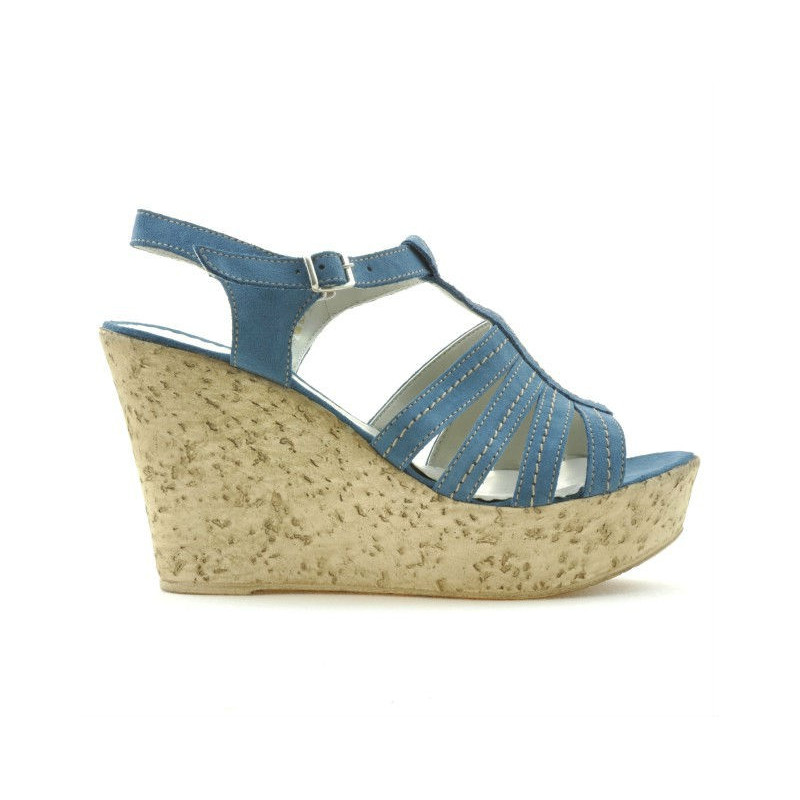 Sandale dama 598 bleu velur