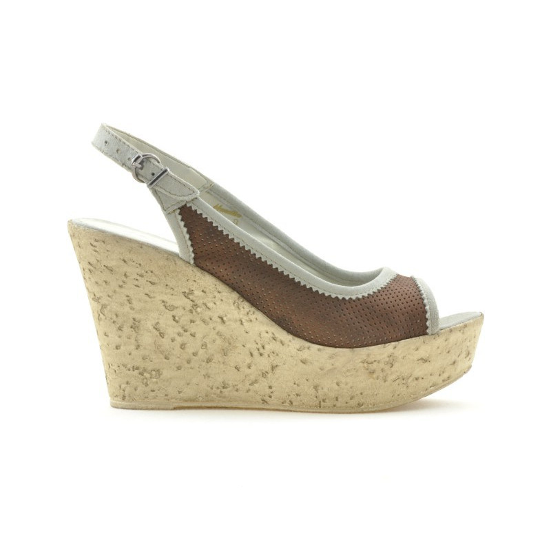 Sandale dama 5001p ciocolata perforat