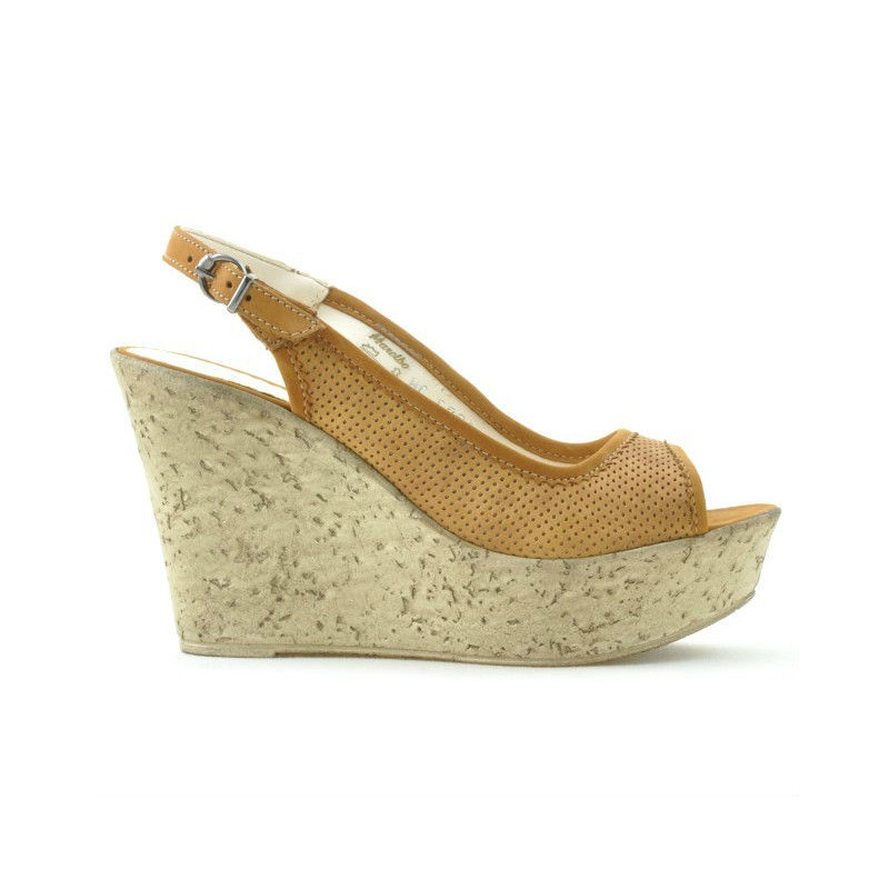 Sandale dama 5001p maro perforat