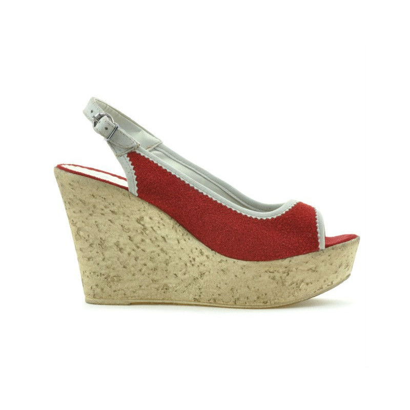 Sandale dama 5001 rosu velur
