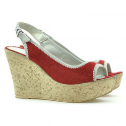 Sandale dama 5001 rosu velur
