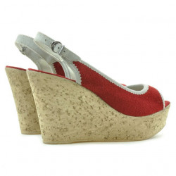 Sandale dama 5001 rosu velur