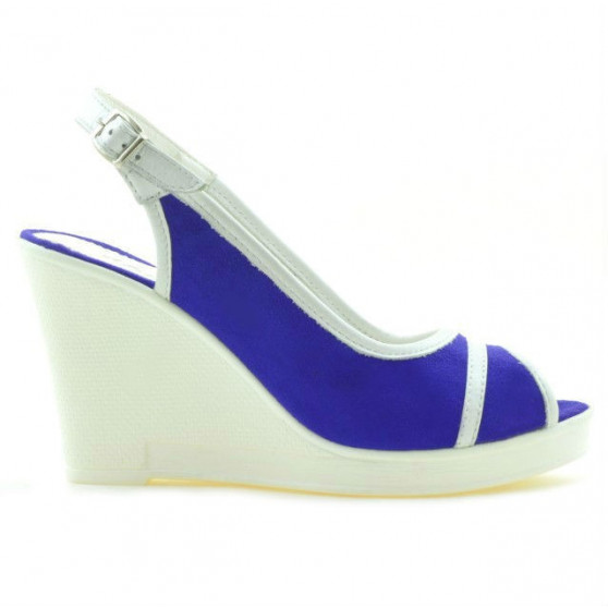 Sandale dama 5000 indigo velur+alb Sandale dama 5000 indigo velur+alb