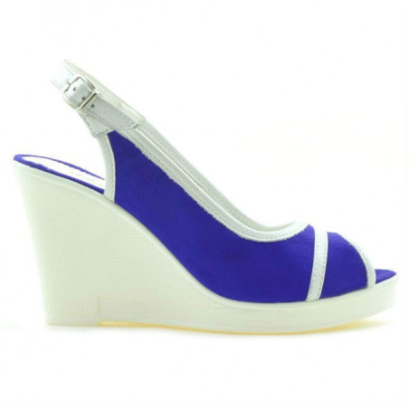 Sandale dama 5000 indigo velur+alb