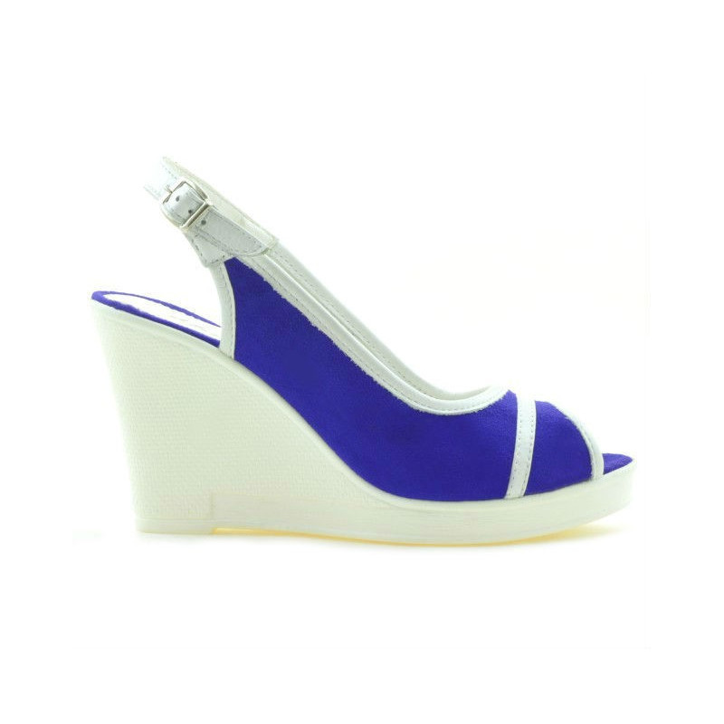 Sandale dama 5000 indigo velur+alb