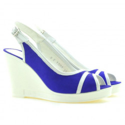 Sandale dama 5000 indigo velur+alb