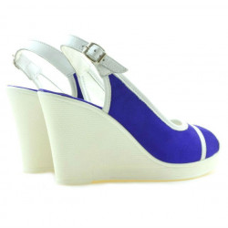 Sandale dama 5000 indigo velur+alb