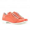 Pantofi copii 122 rosu corai combinat