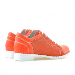 Pantofi copii 122 rosu corai combinat