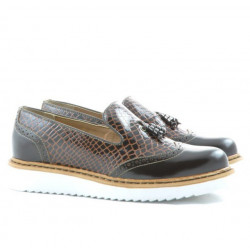 Pantofi casual dama 659 lac cafe combinat