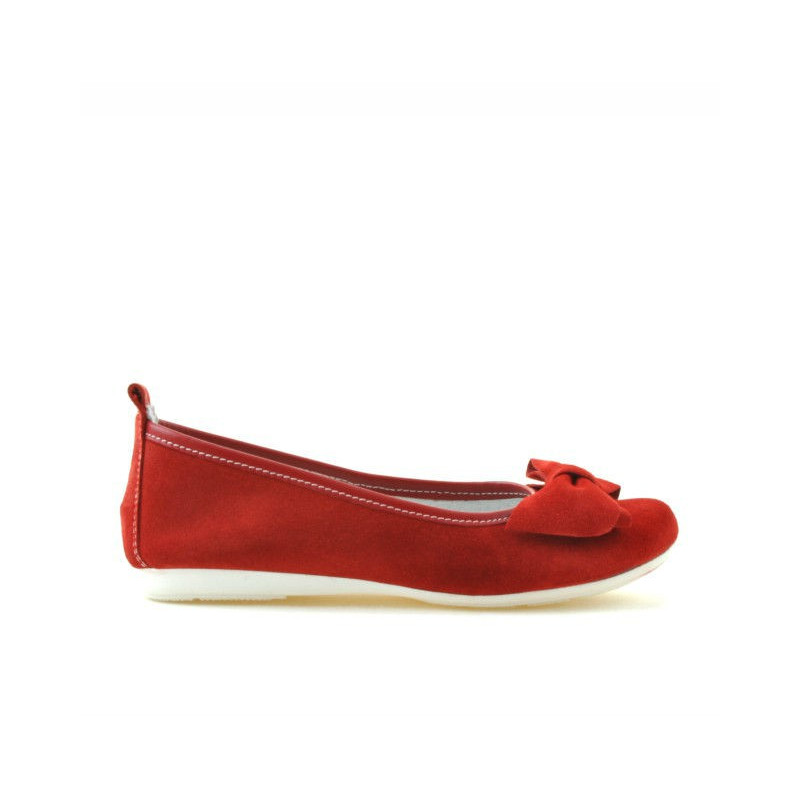 Pantofi copii 141 rosu velur