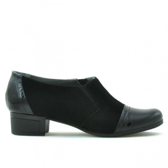Pantofi casual dama 651 lac negru combinat Pantofi casual dama 651 lac negru combinat