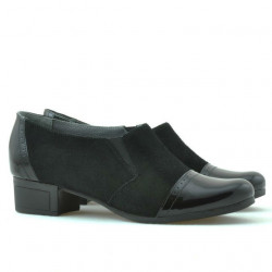Pantofi casual dama 651 lac negru combinat