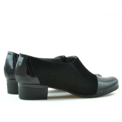 Pantofi casual dama 651 lac negru combinat