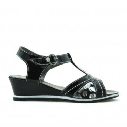 Sandale copii 533 lac negru combinat