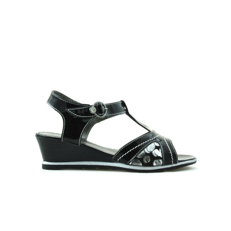 Sandale copii 533 lac negru combinat