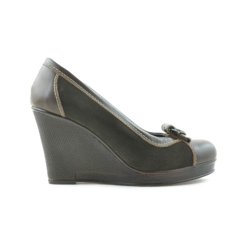 Pantofi casual dama 178 cafe combinat
