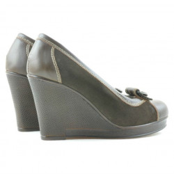 Pantofi casual dama 178 cafe combinat