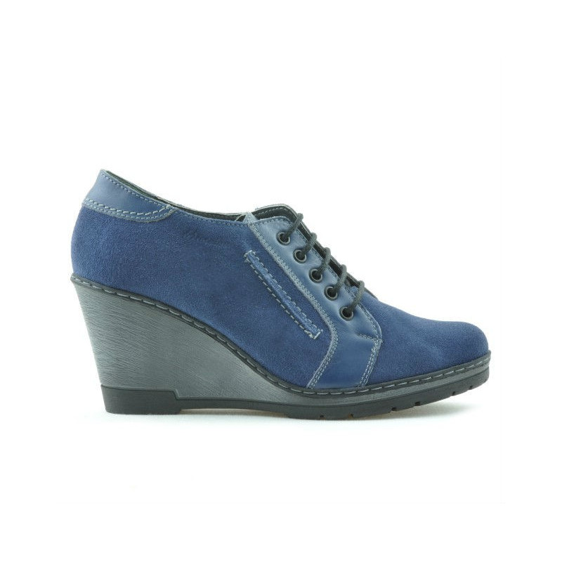 Pantofi casual dama 625 indigo velur combinat