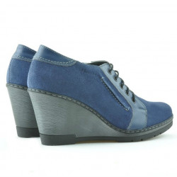 Pantofi casual dama 625 indigo velur combinat