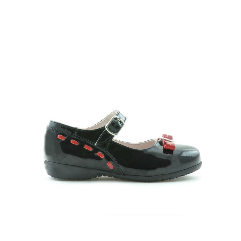 Pantofi copii mici 12c lac negru+rosu