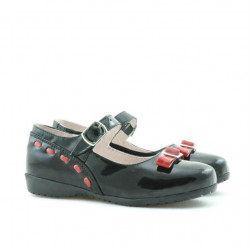 Pantofi copii mici 12c lac negru+rosu