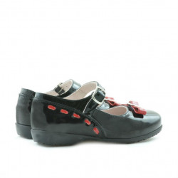 Pantofi copii mici 12c lac negru+rosu