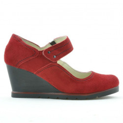 Pantofi casual dama 199 rosu velur