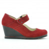 Pantofi casual dama 199 rosu velur