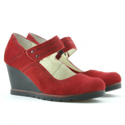 Pantofi casual dama 199 rosu velur