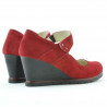 Pantofi casual dama 199 rosu velur