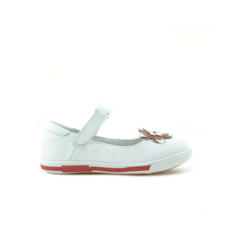 Pantofi copii mici 06c alb+rosu