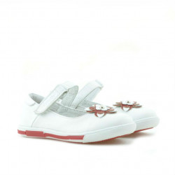 Pantofi copii mici 06c alb+rosu