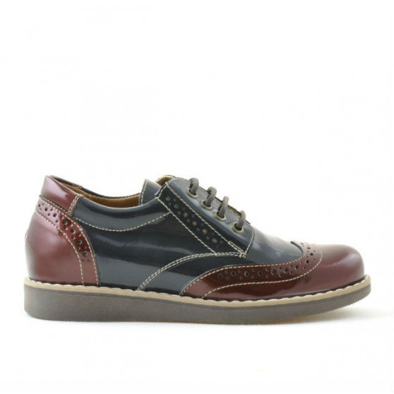 Pantofi copii 154 lac bordo combinat Pantofi copii 154 lac bordo combinat