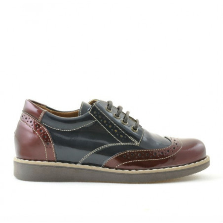Pantofi copii 154 lac bordo combinat