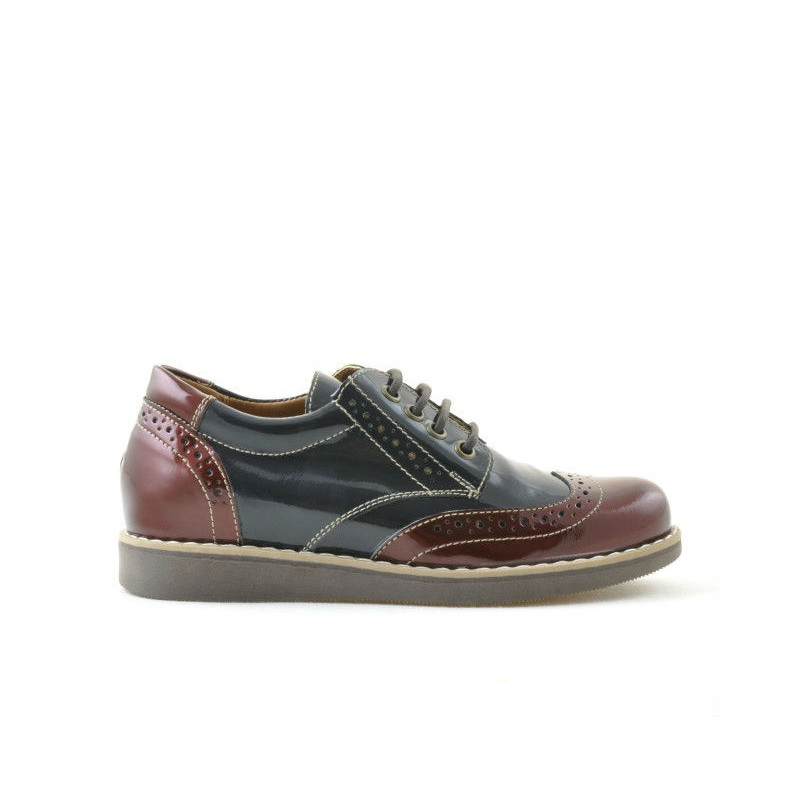 Pantofi copii 154 lac bordo combinat