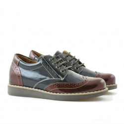 Pantofi copii 154 lac bordo combinat
